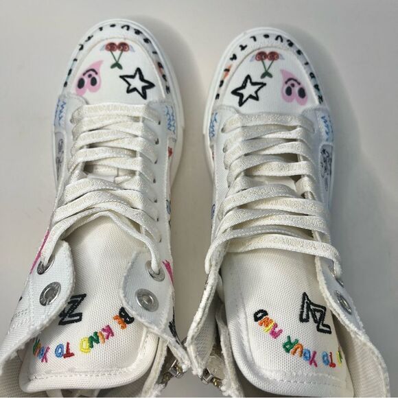 Zadig and Voltaire LA Flash Platform ZV1747 High Tops White/multicolor, 5 NIB - Picture 10 of 13